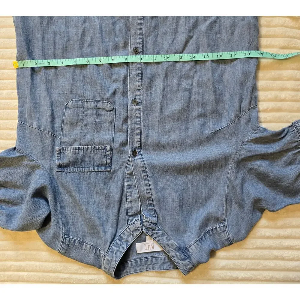 Kut From the Kloth Bruna Denim Chambray Button Front Shirt Dress